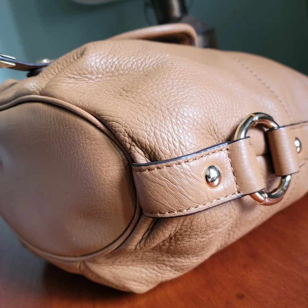 Michael Kors Fulton Hobo Tan Pebbled Leather Shoulder Bag